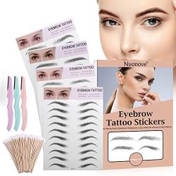 Eyebrow Tattoo Stickers, 4D Eyebrow Tattoo, Stickers Eyebrows, 4D Hair-like Authentic Eyebrows, Waterproof Imitation Ecological Long Lasting Eyebrow Stickers for Woman & Man Makeup Tool, 11Pairs X 4