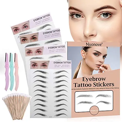 Eyebrow Tattoo Stickers, 4D Eyebrow Tattoo, Stickers Eyebrows, 4D Hair-like Authentic Eyebrows, Waterproof Imitation Ecological Long Lasting Eyebrow Stickers for Woman & Man Makeup Tool, 11Pairs X 4 Eyebrow Tattoo Stickers, 4D Eyebrow Tattoo, Stickers Eyebrows, 4D Hair-like Authentic Eyebrows, Waterproof Imitation Ecological Long Lasting Eyebrow Stickers for Woman & Man Makeup Tool, 11Pairs X 4