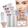 Eyebrow Tattoo Stickers, 4D Eyebrow Tattoo, Stickers Eyebrows, 4D Hair-like Authentic Eyebrows, Waterproof Imitation Ecological Long Lasting Eyebrow Stickers for Woman & Man Makeup Tool, 11Pairs X 4 Eyebrow Tattoo Stickers, 4D Eyebrow Tattoo, Stickers Eyebrows, 4D Hair-like Authentic Eyebrows, Waterproof Imitation Ecological Long Lasting Eyebrow Stickers for Woman & Man Makeup Tool, 11Pairs X 4