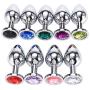 Anal Butt Plug, Greenpinecone Small + Medium + Big Set Fetish Safety Metal Anal Butt Plug Anal Plug Hook with Crystal Diamond Beginner 27mm-33mm-41mm Anal Stimulation Toy for Unisex Masturbation