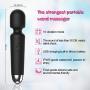 Yetrun USB Rechargeable 7-Color Lights Powerful Cordless Handheld Therapeutic Wand Massager ，10x Multi-Speed Vibrations Personal Massager, Perfect for Back Legs Hand Pains