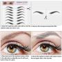Eyebrow Tattoo Stickers, 4D Eyebrow Tattoo, Stickers Eyebrows, 4D Hair-like Authentic Eyebrows, Waterproof Imitation Ecological Long Lasting Eyebrow Stickers for Woman & Man Makeup Tool, 11Pairs X 4