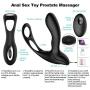 Heating Wireless Remote Male Prostate Massager 10 Frequencies Vibrator 3-in-1 with Penis Ring and Ball Loop, 2 Intense Motors Rechargeable Anal Sex Toys Waterproof G-Spot Butt Plug for Women Couples