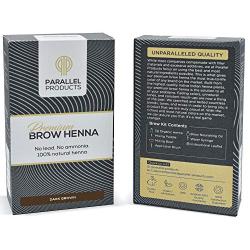 Parallel Products Eyebrow Henna Kit - 100% Organic Henna For Brow Coloring (Dark Brown)