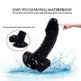 6 Inches Black Dillo for Men Lifelike Massagers with Strong Base， Harmless, Safe