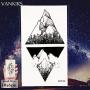 12 Pieces/Lot Geometry Triangle Mountain Temporary Tattoo Sticker Cover Women Body Arm Art Drawing Waterproof Fake Black Sea Weave Tatoos Custom 10x6CM