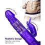 bom bex Dildo Vibrator - Rabbit Vibe with Rotating Bead for Women - Clitoral Stimulator,Masturbation Vibe for Females.Sex Toys,Purple (Purple)