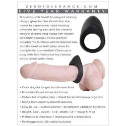 Zero Tolerance Night Rider Cock Ring, Black