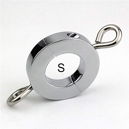 Testicle Balls Scrotum Pendant Stainless Steel Penis Restraint Testis Weight Enhancer Chastity Ring Delay Ejaculation (S)