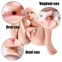 Lifesize Silicone Sex Doll for Men Masturbation 3D Lifelike Full Size Body Sex Toys Love Doll with 3 Holes Vagina Anal Oral Adult Ass Pussy Butt Love Toys for Husband Boyfriend Best Gift (29×15×11in)