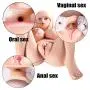 Lifesize Silicone Sex Doll for Men Masturbation 3D Lifelike Full Size Body Sex Toys Love Doll with 3 Holes Vagina Anal Oral Adult Ass Pussy Butt Love Toys for Husband Boyfriend Best Gift (29×15×11in)