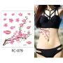 12 Sheets Cherry Blossoms Temporary Tattoo Sticker for Women Body Art in Spring Summer