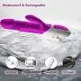 G Spot Rabbit Vibrator for Clitoris Stimulation Pleasure Heating Waterproof Rechargeable Rotating Realistic Dildo with 10 Powerful Vibration 3 Thrusting Modes Quiet Dual Motor Sex Toy for Women Couple
