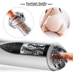 Yikiop Electric Silicone Thrusting Lifelike Male Endurance Trainer Soft Body Safe Materials Waterproof Massager with 10 Strong Suction and Vibration Automatic Modes