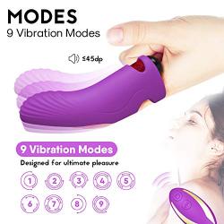 Clitoral Stimulator Finger Vibrator with 9 Vibration Modes for Nipple G-spot Vagina Stimulation, Wireless Remote Control Bullet Vibrator Rechargeable Clit Massager Silicone Sex Toys for Women Couples