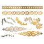 Terra Tattoos Gold Henna Temporary Tattoos - 75 Fake Metallic Tattoos