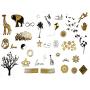 Terra Tattoos Small Temporary Tattoos - 125 Black Gold Tattoos