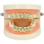TOPGRILLZ 18K Plated Gold Grills Teeth Grillz for Men Women Iced Out Hip Hop Poker Diamond Top & Bottom Face Grills for Teeth Rapper Costume Cosplay