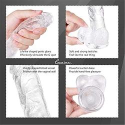 7 inch Clear Glass Lifelike Real Feel Boy Skin Women Massage Waterproof Toy