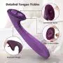 Clitoral Licking Tongue Vibrators, Allovers 2 in 1 G Spot Clit Massager for Female Rechargeable Nipple Stimulator Dildo Vibrator Adult Sex Toys with 8 Licking & 8 Vibration Modes for Women and Couples