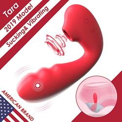 Clitoral Sucking Vibrator, Wearable G Spot Vibrators Waterproof, Rechargeable Clitoris Stimulator with 3 Suction & 10 Vibration Patterns Sex Toys for Women (Red))