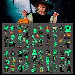 Halloween Tattoos for Kids Glow in The Dark, Kids Waterproof Tattoo Stickers for Kids Halloween Party Favor