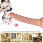 Realistic Dildo with Flared Suction Cup Base Bendable Penis Adult Sex Toy for Vaginal G-spot and Anal Play(Beige)