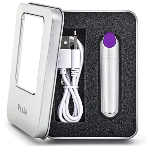Vsshe Bullet Vibrator - Rechargeable & WarterProof Bullet Massager for Woman - Portable Bullet Viberate Toys (Silver-Purple) Vsshe Bullet Vibrator - Rechargeable & WarterProof Bullet Massager for Woman - Portable Bullet Viberate Toys (Silver-Purple)
