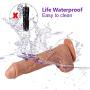 Magic Wand 7 Inch Lifelike Ladies Remote Control Vibration Toy Large Size Waterproof Design Easy to Clean Casual Massage Bedding (Color : Brown)