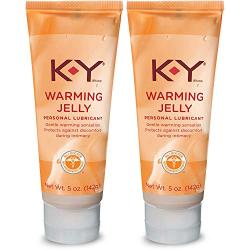 K-Y Warming Jelly Personal Lube- Personal Lubricant Safe to Use with Latex Condoms, Devices, Sex Toys and Vibrators, 5 oz, Pack of 2