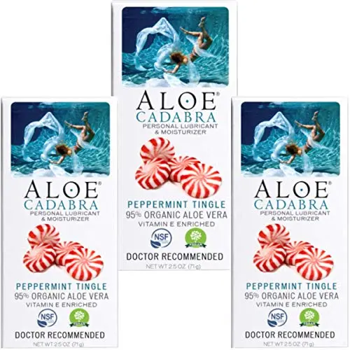 Aloe Cadabra Organic Personal Lubricant and Natural Vaginal Moisturizer with 95% Aloe Vera, Natural Aloe Flavored Peppermint, 2.5 Ounce (Pack of 3) Aloe Cadabra Organic Personal Lubricant and Natural Vaginal Moisturizer with 95% Aloe Vera, Natural Aloe Flavored Peppermint, 2.5 Ounce (Pack of 3)