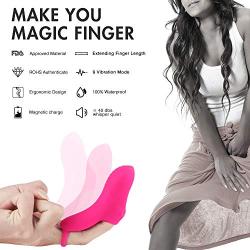 Wireless Rechargeable Mini Finger Sucking Massager with 10 Strong Vibration Hands Free USB Waterproof Massage Wand for Neck Foot Shoulder -U Shape Toy