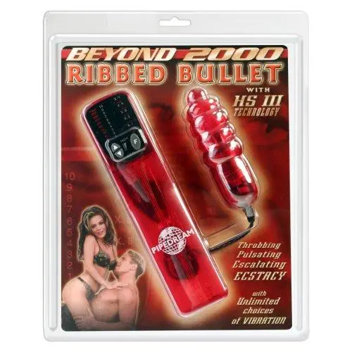 Pipedream Beyond 2000 Ribbed Bullet, Red Pipedream Beyond 2000 Ribbed Bullet, Red