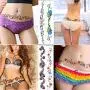 New Belt Belly Button Tattoo Stickers, 4Pcs Temporary Tattoos, Waterproof Tattoo Stickers for Women Girls~ Butterfly Flower Design New Belt Belly Button Tattoo Stickers, 4Pcs Temporary Tattoos, Waterproof Tattoo Stickers for Women Girls~ Butterfly Flower Design