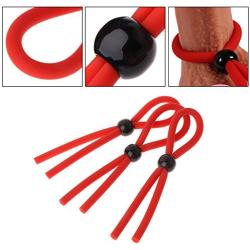 Dayloveme 3pcs Adjustable Co Ckring Set for Sex for Men, One Ring Loops Red