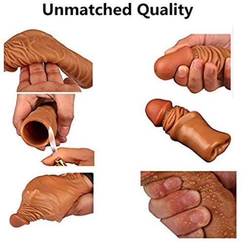 Privacy Packaging-Penis Sleeve Penis Case Cover Extender,Extension Cock Enlarger Condom Sheath Penis-Enhancing Enlarger Delay Ejaculation Toy for Men zgyad700828996393