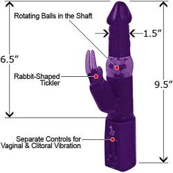 Rabbit Pearl Dual Action Vibe 9.5 Inch Purple