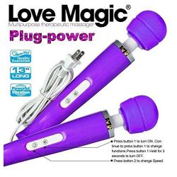 Love Magic Multi Speed Plug-in Full Body Massage Wand Powerful Motor Therapeutic, Electric Handheld Massager for Muscle Aches Back Neck and Shoulder Massage - Purple