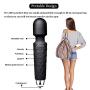 Personal hot Waterproof Useful Magic Massager with 20 Wand Vibration Modes Powerful Maximum Speed 7200RPM Soft Material Cordless Quiet for Muscle Aches Handheld & Sports Recovery - Black Travel Gift