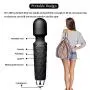 Personal hot Waterproof Useful Magic Massager with 20 Wand Vibration Modes Powerful Maximum Speed 7200RPM Soft Material Cordless Quiet for Muscle Aches Handheld & Sports Recovery - Black Travel Gift