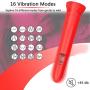 Bullet Vibrator - Silicone Mini Clit G Spot Vibrator with 16 Vibration Modes for Travel Waterproof Rechargeable Clitoral Stimulator Adult Sex Toys for Women and Couples (Red)