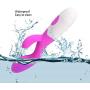 Rabbit Vibrator Silicone Waterproof 30-Speed Vibrator Clitoris Stimulator G-spot Massager(Purple)