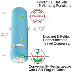 Novel Creations Sensuelle Joie 15 Function Bullet, Blue