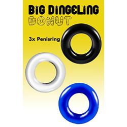 Donut by BIG DINGELING, cockring and penisring, Stretchy TPR Material, 3pcs