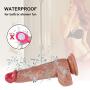 Ultra Soft Rechargeable 12 Frequency Adult Flexible Silicone Automatic Pénis with Suction Cup Waterproof Telescopic T-Shirt