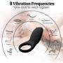 Vibrating Cock Ring, Remote Control 9-Speed Penis Ring Vibrator Medical Silicone Waterproof Rechargeable Powerful Vibration Sex Toy for Male and Couples