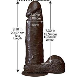 Doc Johnson The Realistic Cock with Removable Suction Cup - 8 Inch - F-Machine and Harness Compatible Dildo - Chocolate