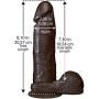 Doc Johnson The Realistic Cock with Removable Suction Cup - 8 Inch - F-Machine and Harness Compatible Dildo - Chocolate