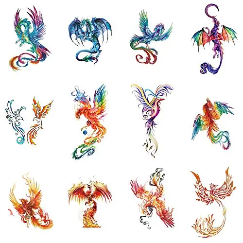 WYUEN 12 PCS Hummingbirds Temporary Tattoo Sticker for Women Men Fashion Body Art Adults Waterproof Hand Fake Tatoo 9.8X6cm (FW12-25) WYUEN 12 PCS Hummingbirds Temporary Tattoo Sticker for Women Men Fashion Body Art Adults Waterproof Hand Fake Tatoo 9.8X6cm (FW12-25)