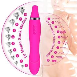 Sucking Toys for Women, MEROURII Clitorals Vibrator Stimulation Toys Nipples Suction Stimulator Suck for Women  (10 Suction & 10 Vibration) (Rose red)